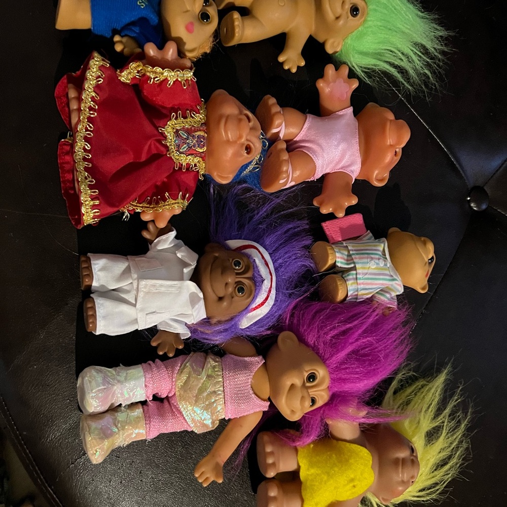Purple and Pink Plush Dolls and Accessories
